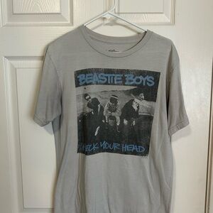 Beastie Boys "Check Your Head" Graphic Tee - Light Gray with Blue Print